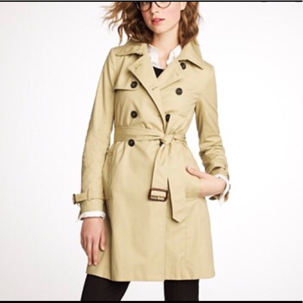 J.Crew Collection Iconic Tan Trench Coat 0